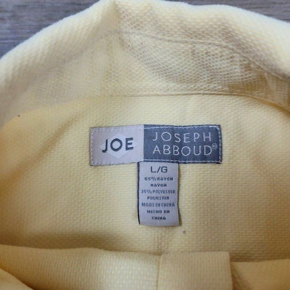 Joe Joseph Abboud Polo T-Shirt Yellow Collared Short Sleeve Solid Button Up Mens - Picture 2 of 7